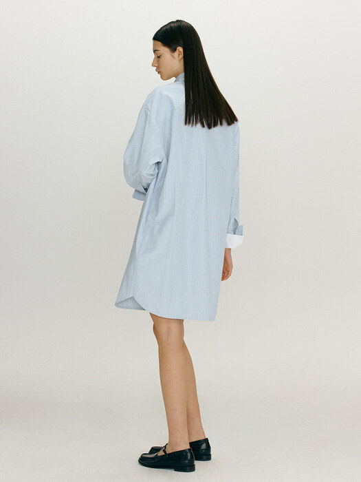 MAKIKI Shirt dress (Blue stripe)