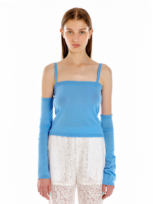 US String Top with sleeve warmers - Light Blue
