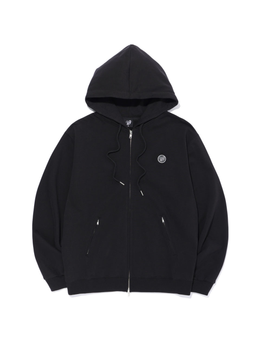 WAVE logo hood zip-up - BLACK