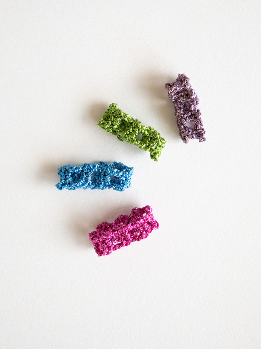 Pixel metalic crochert knit ring(4colors)