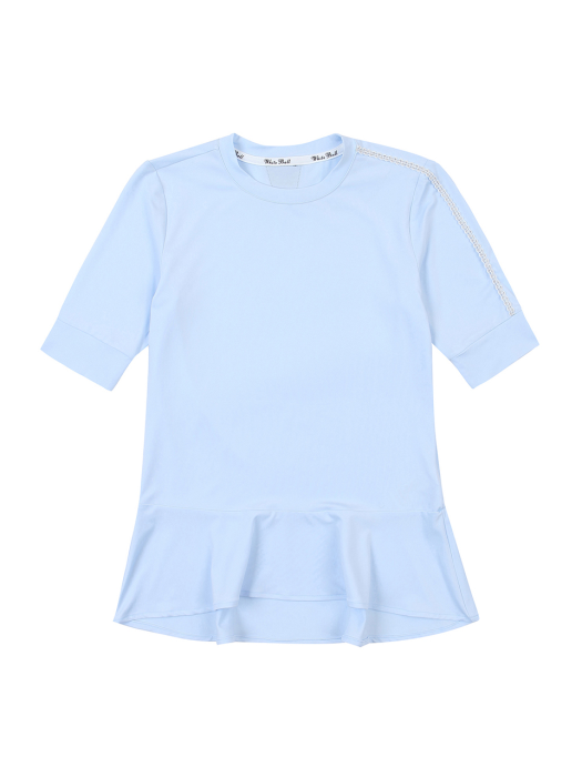 화이트볼 골프웨어 여성 원포인트 프릴 티셔츠 (BLUE)