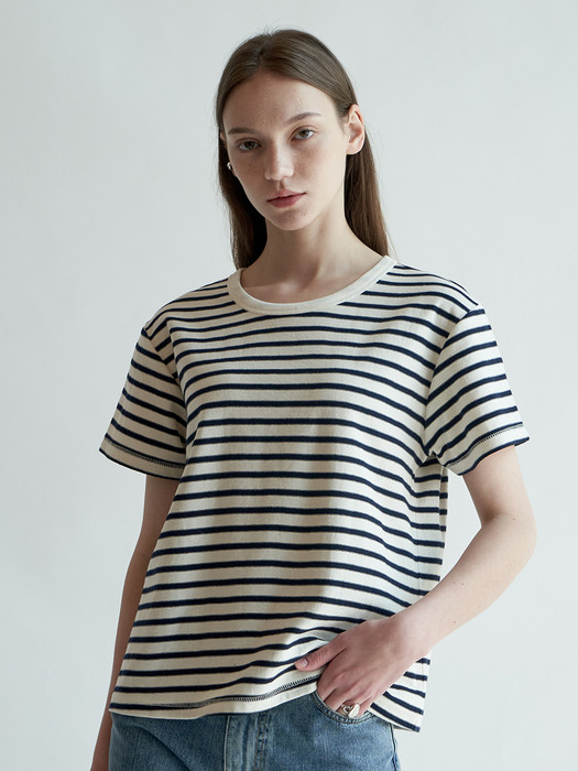 French marine stripe t-shirt (Black)