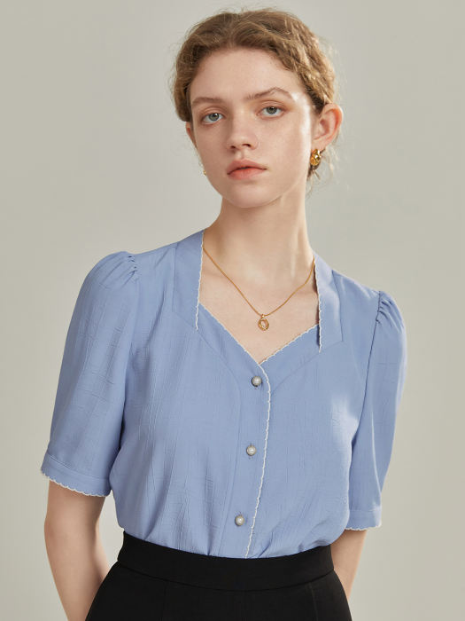 Wendy professional square collar shirt_2 color
