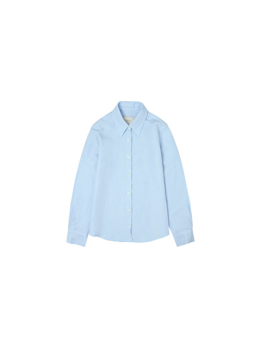 SITP5055 regular-fit linen shirt_Powder blue