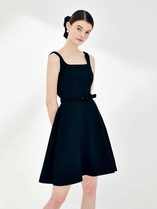 BONNIE Sleeveless flare dress (Black)
