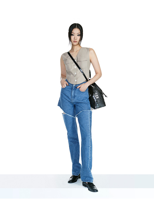 [SS22] CUTOUT DENIM PANTS