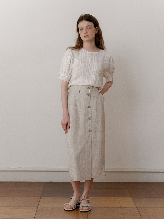 Neutral linen skirt (beige)