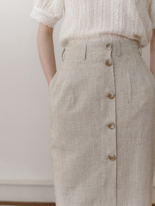 Neutral linen skirt (beige)