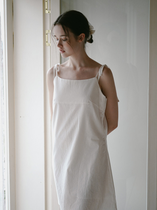 Shoulder Strap Mini dress - Ivory