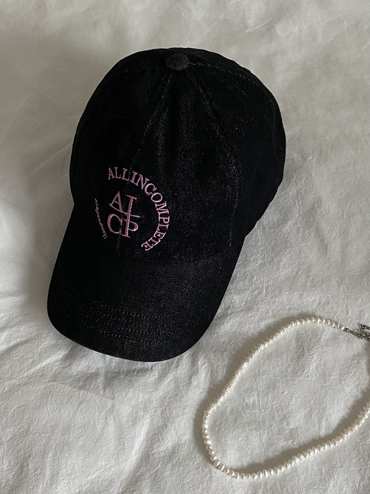 [단독] Round Logo Ball Cap (Black Denim)