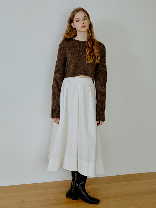 Stitch line crop knit (brown)