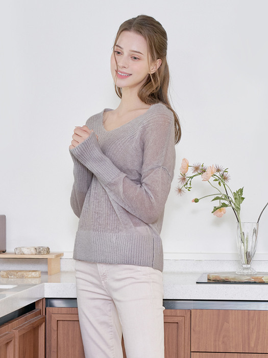 PAIGE SWEATER IN LILAC GRAY