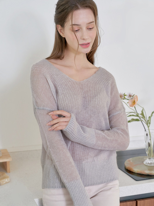 PAIGE SWEATER IN LILAC GRAY