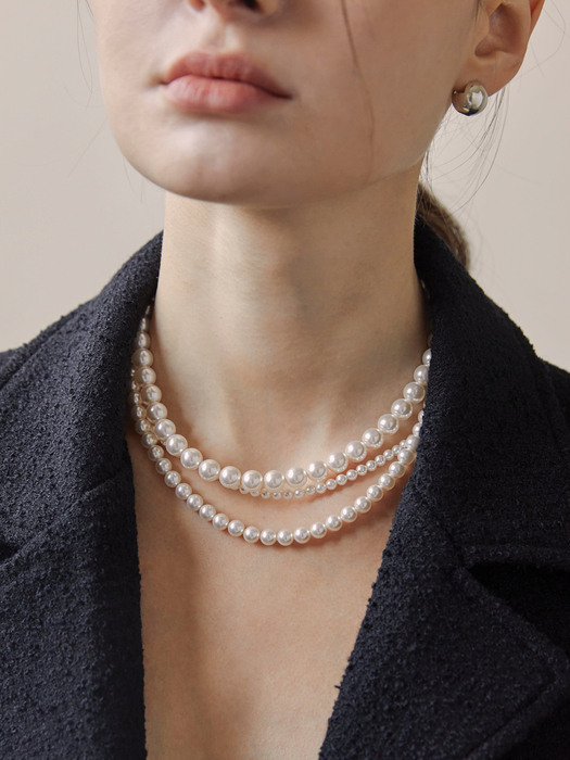 DM Swarovski Pearl  925 Silver Necklace (4,6,8mm)