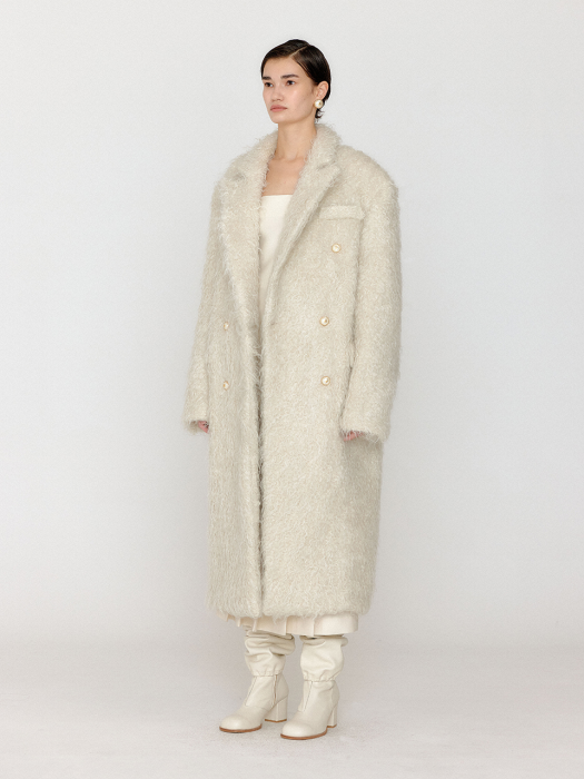 VELONA Oversized Long Coat - Ivory