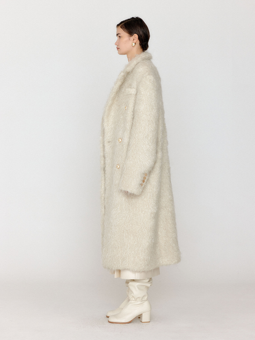 VELONA Oversized Long Coat - Ivory