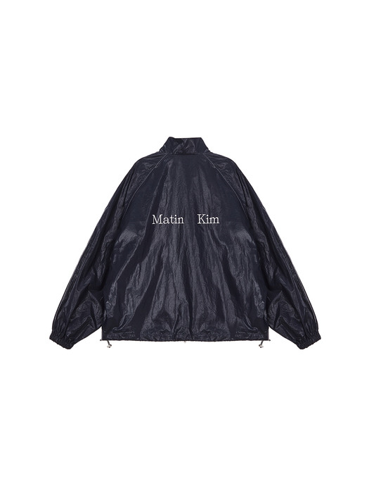 MATIN KIM LOGO COATING JUMPER IN NAVY