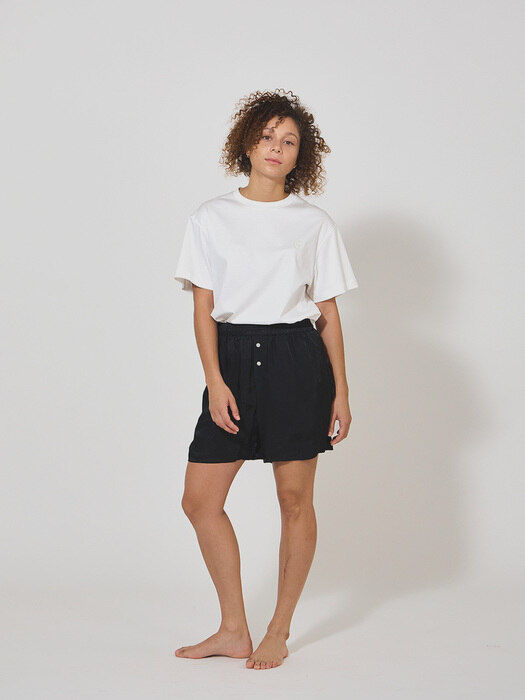 T-Shirt & Shorts Set for Women (White/Black)