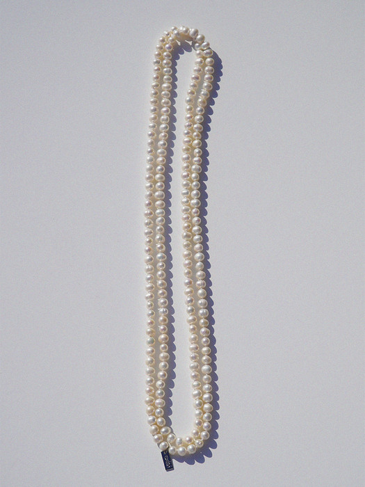 Pearl layerd long necklace