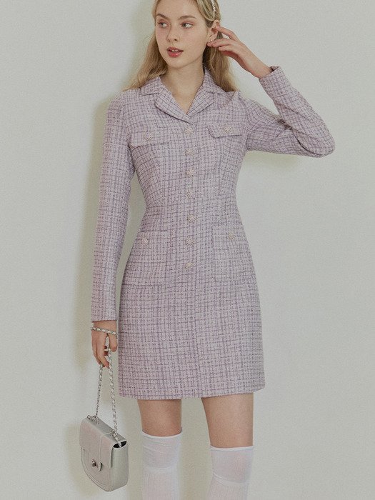 [단독기획] Lena Velvet Tweed Dress_2colors