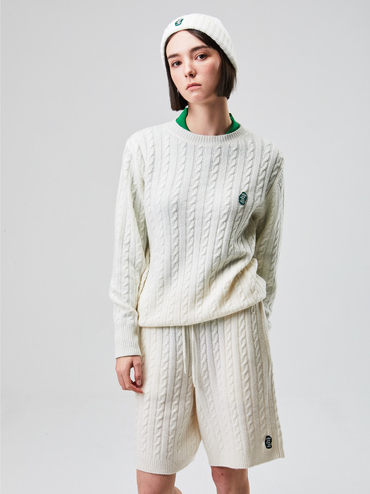 cable wool cash knit_white