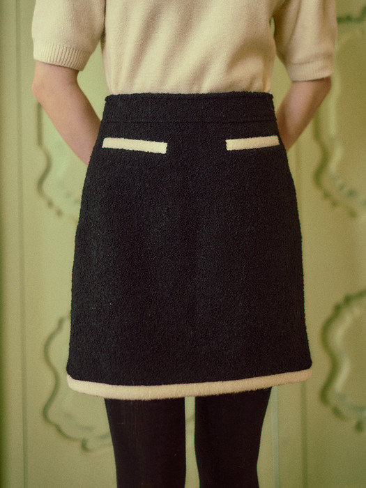 Tweed Two Tone Line Skirt_2color