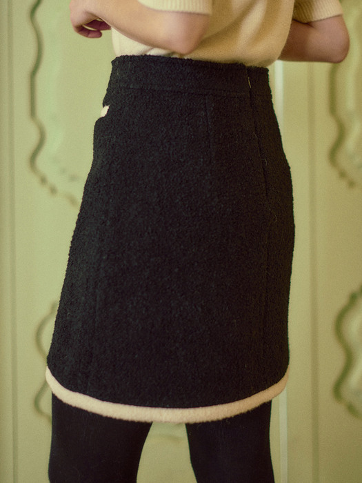 Tweed Two Tone Line Skirt_2color
