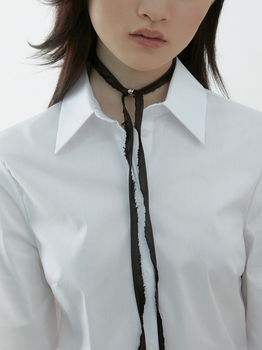 TORN SATIN NECKLACE_BROWN