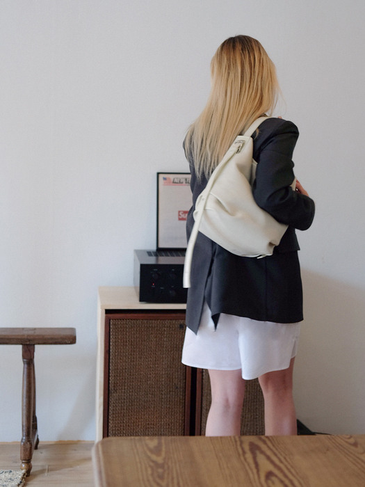 Hobo Bag with 3way Belted Strap in White