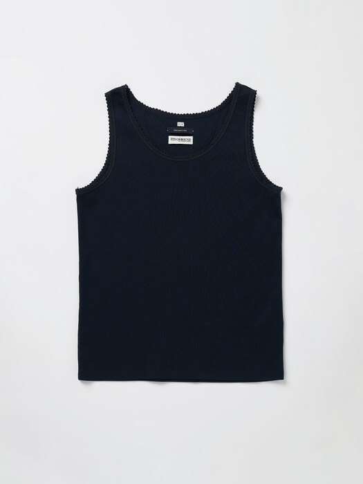 Via Lace cotton top (Navy)