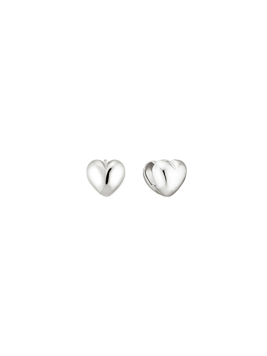 [925 silver] Deux.silver.27 / plump heart earring (2 color)