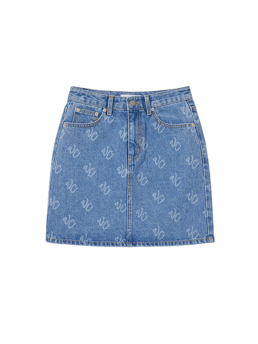 VC Logo Laser Denim Mini Skirt VC2312SK008M