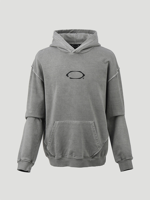 Over seam pigment hoodie (Gray)
