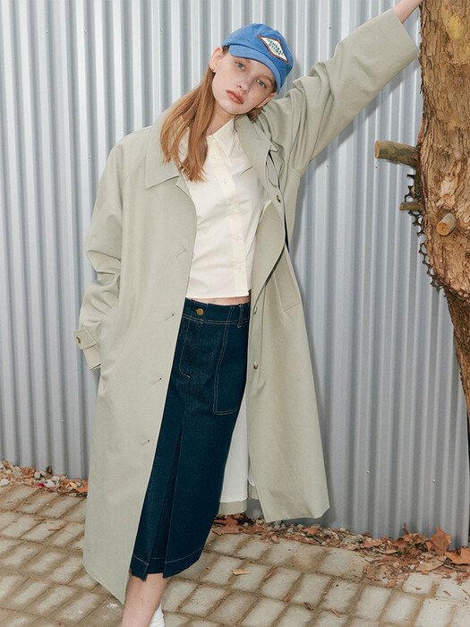 RAGLAN SLEEVE TRENCH COAT (ash forest)