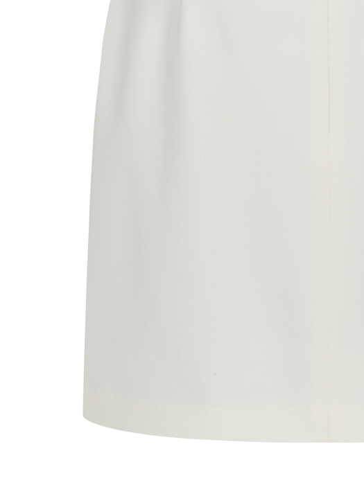 Wool mini skirt-Ivory