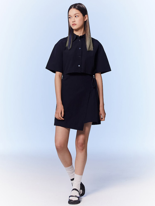 Signature Cutout Shirts Mini Dress  Navy (KE3371M04R)