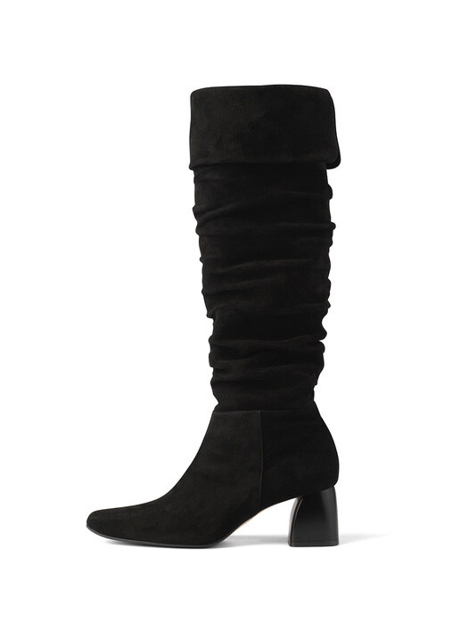 Wrinkle long boots (Deep Black)
