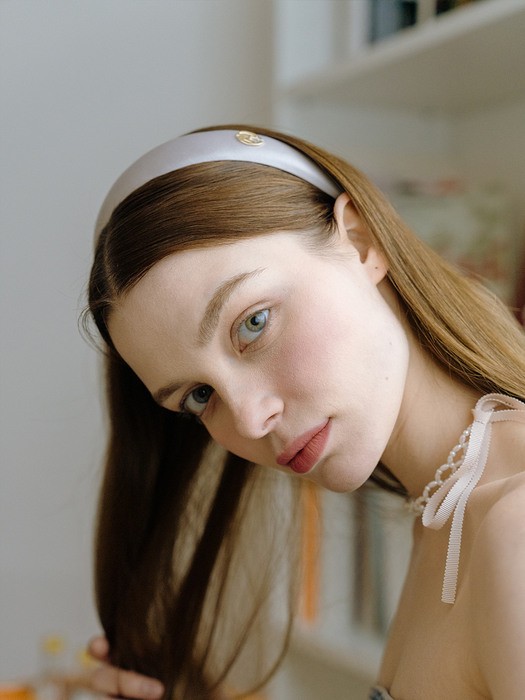 HA029 Satin volume logo hairband