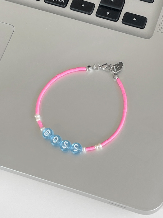 initial pink pop bracelet