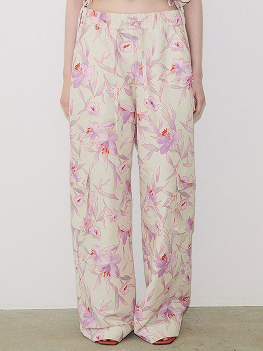 COCO FLOWER CARGO PANTS_PINK