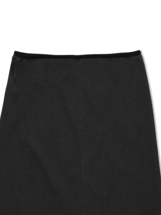 Washing Easy Long Skirt - Charcoal