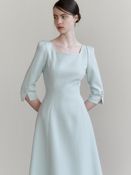 Cocktail Heart Neck Dress(4color)