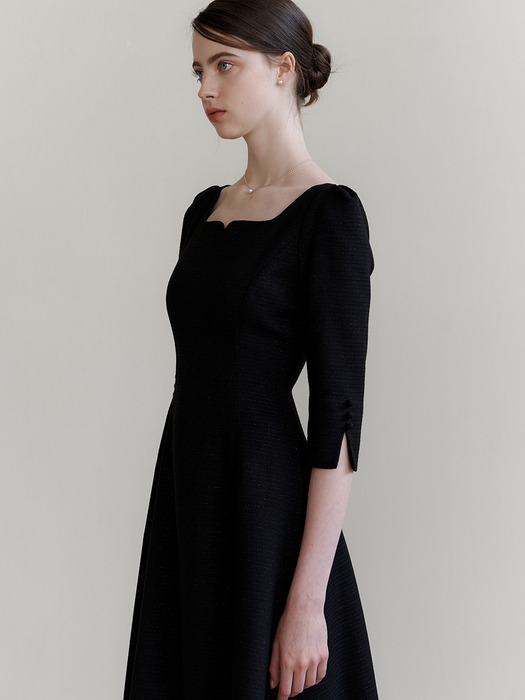 Cocktail Heart Neck Dress(4color)