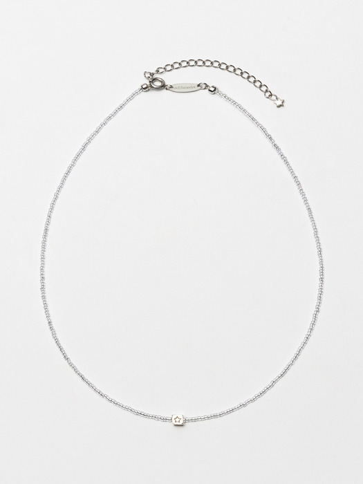 Silver Star Cube Necklace - Blue