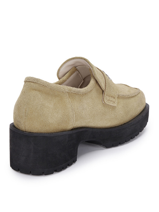 MATIN SQUARE SUEDE LOAFER IN BEIGE