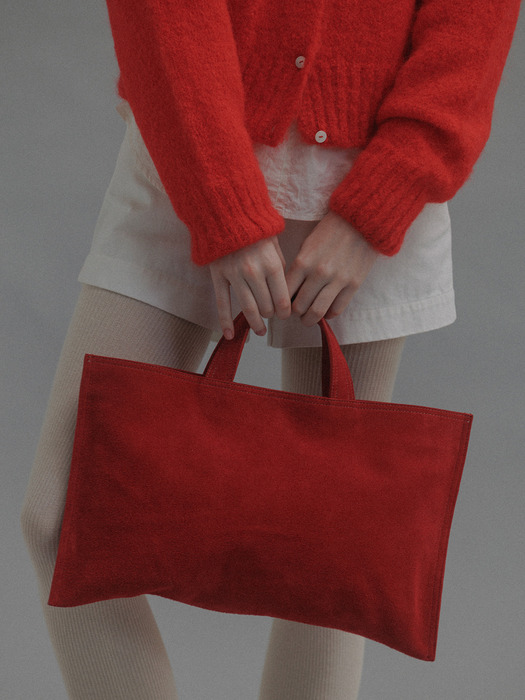 Ravioli suede bag (Red)