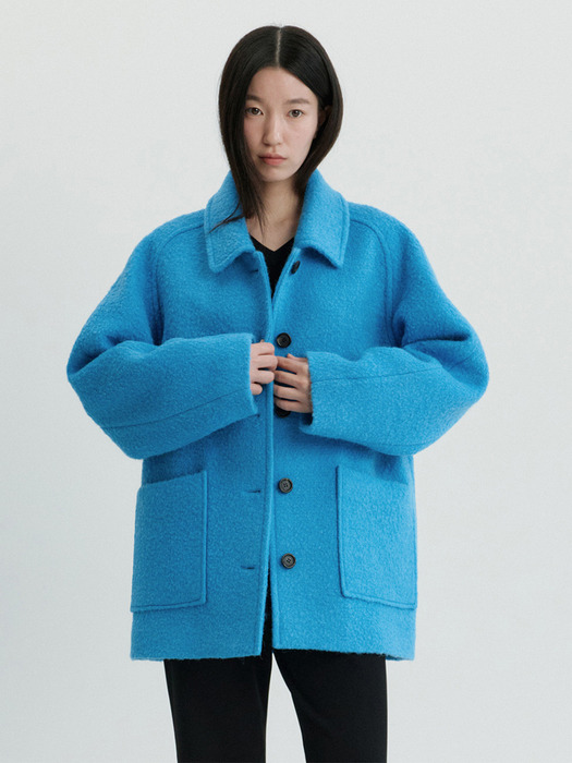 Boukle Raglan Half Coat-blue