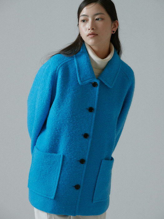 Boukle Raglan Half Coat-blue