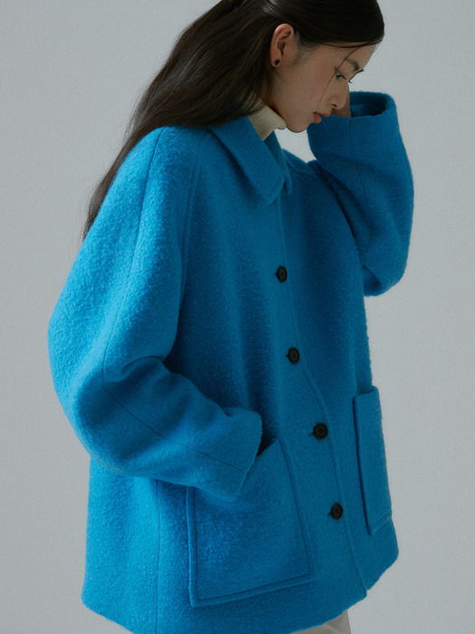 Boukle Raglan Half Coat-blue