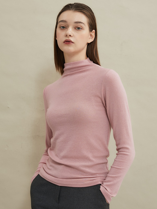 Wool Half-Turtleneck [Pink]